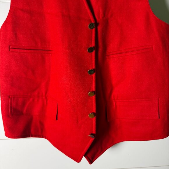 Brooks Brothers VINTAGE Red Wool Vest - Picture 6 of 9